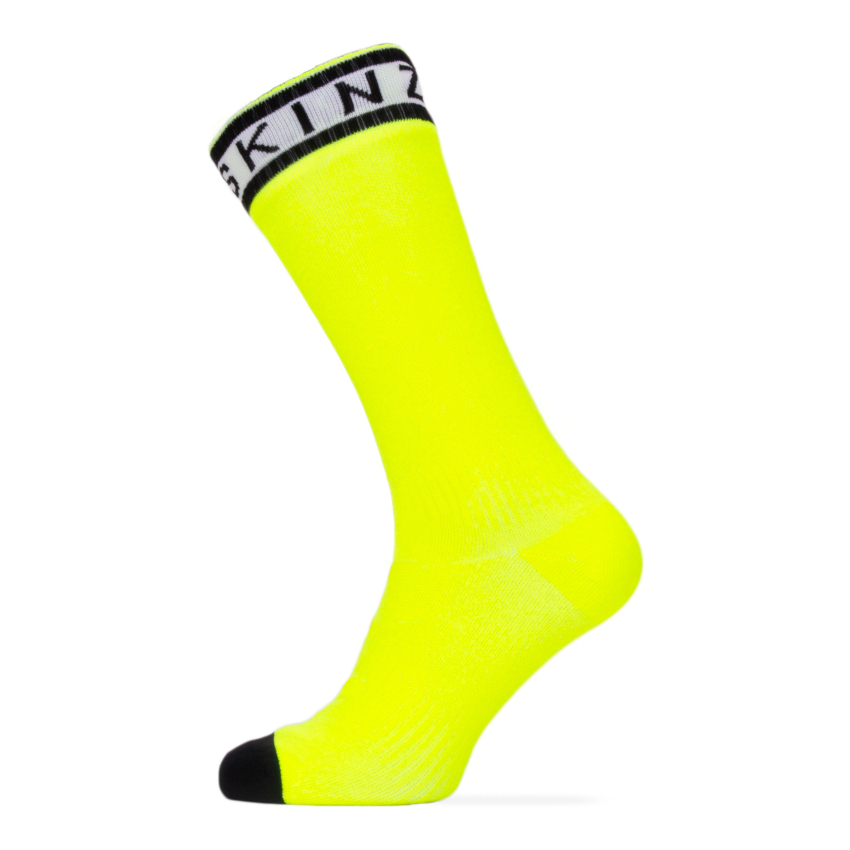 Productfoto van SealSkinz Waterdichte Halflange Sokken Voor Warm Weer met Hydrostop - Neon Yellow/Black/White