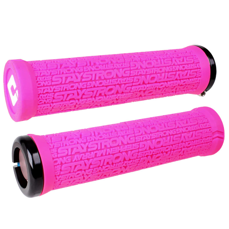 Picture of ODI Stay Strong Reactiv V2.1 - Lock-On Grips | 135mm - pink/black