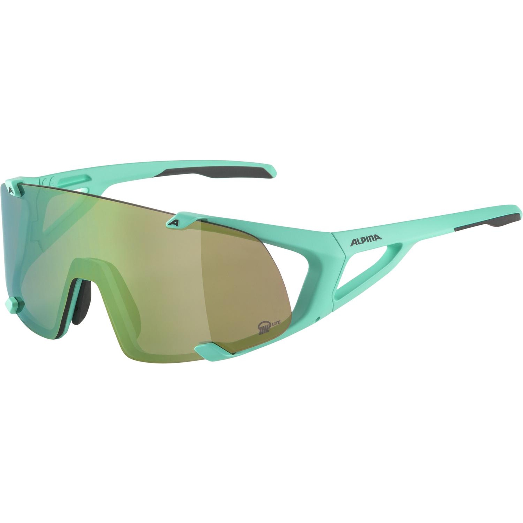 Produktbild von Alpina Hawkeye S Q-Lite Brille - turquoise matt/Q-Lite Green Mirror