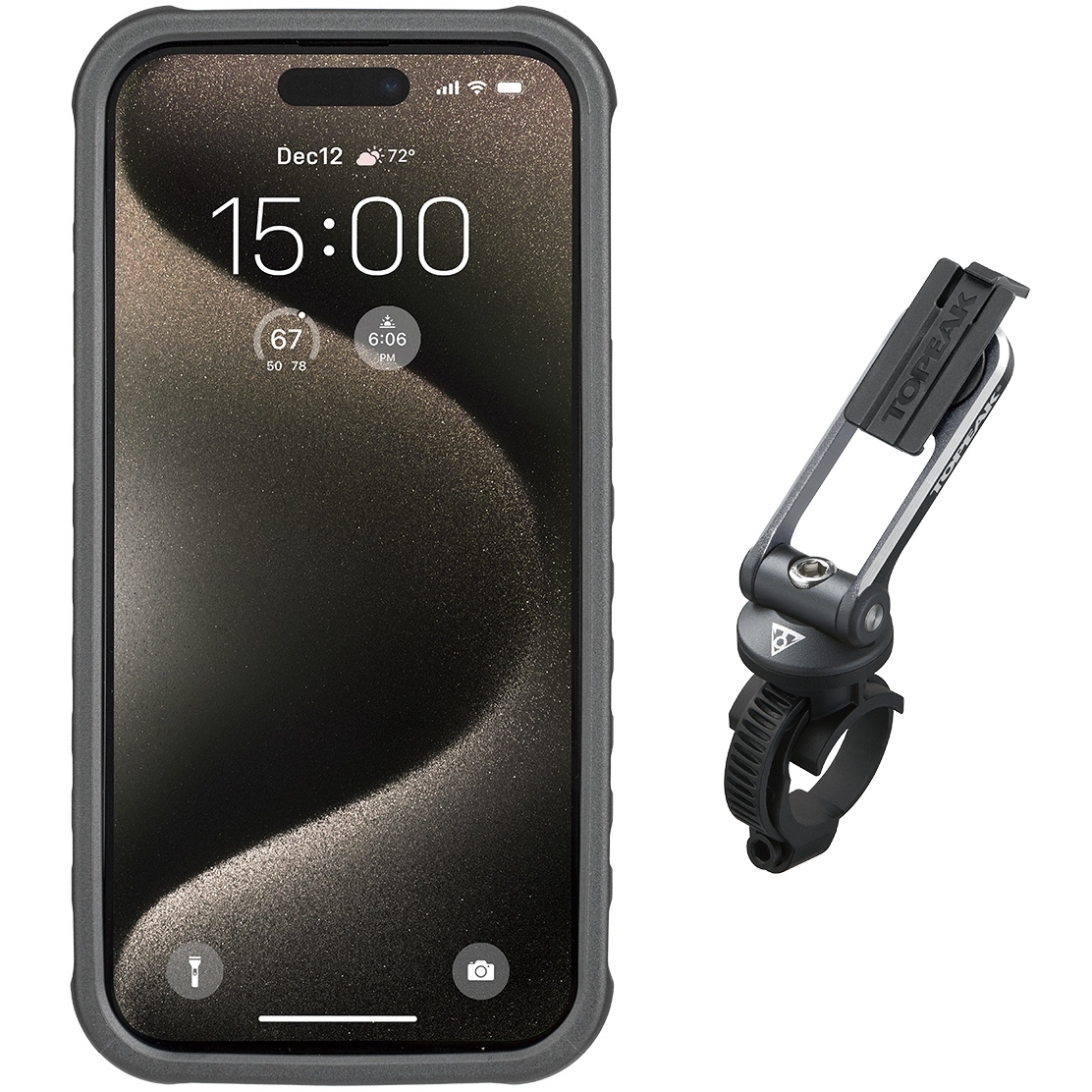 Produktbild von Topeak RideCase für Apple iPhone 15 Pro Max Smartphone-Hülle mit Halterung - schwarz/grau