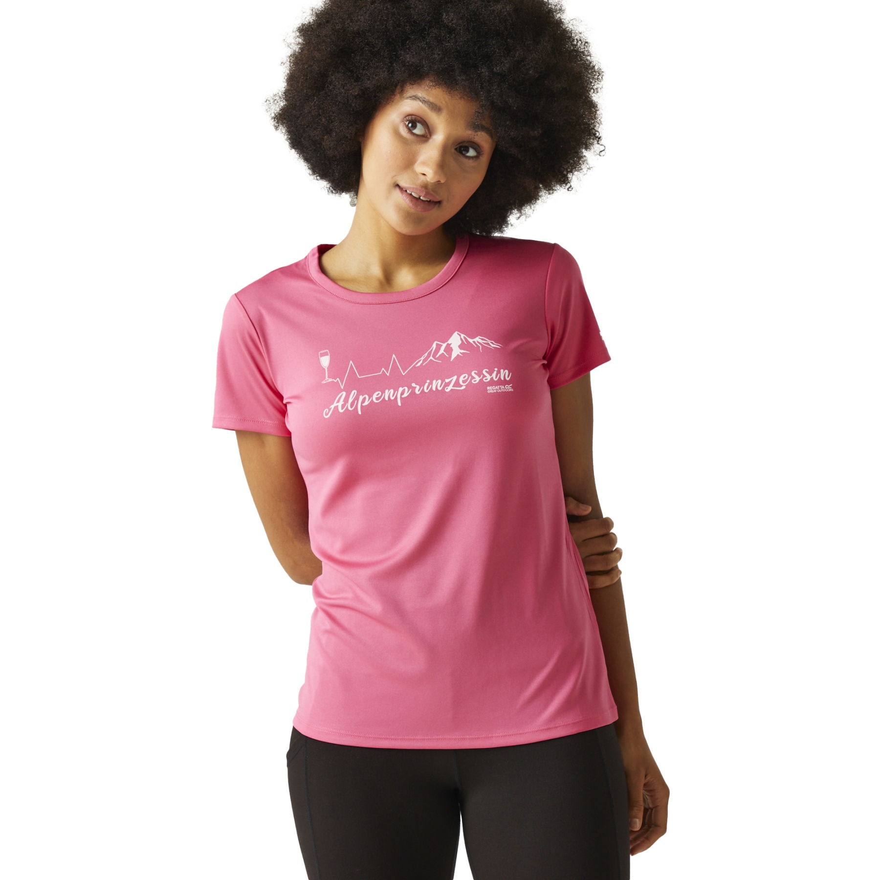 Picture of Regatta Fingal Slogan T-Shirt Women - Flamingo Pink L51