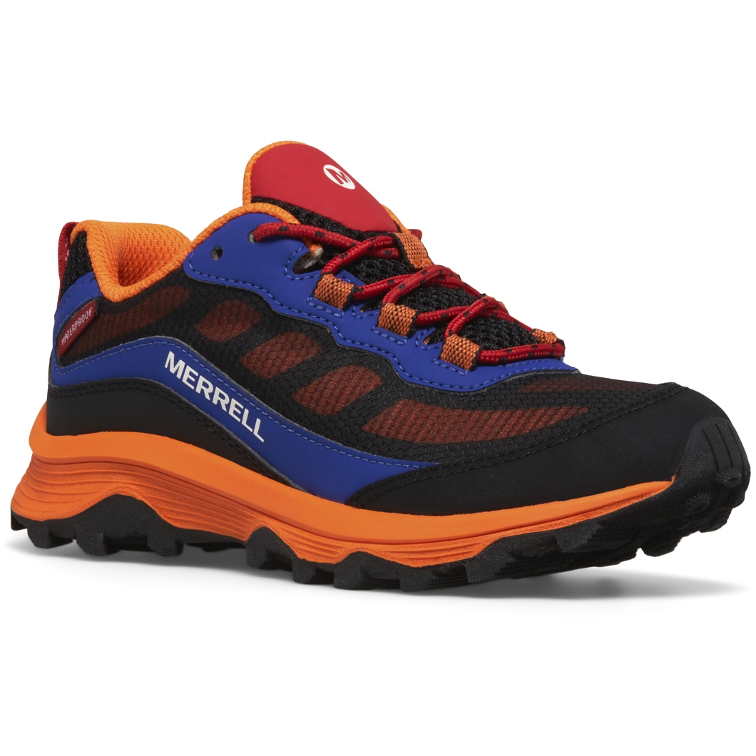 Picture of Merrell Moab Speed Low Waterproof Shoes Kids - blue/black/orange