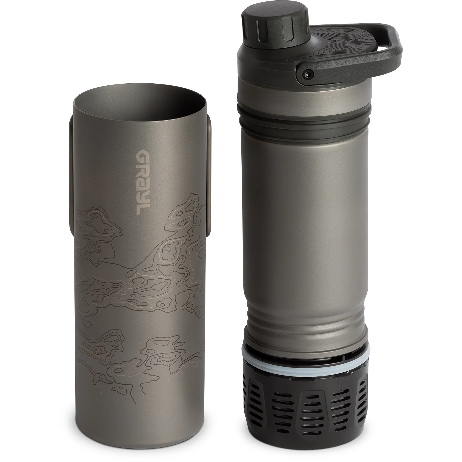 Bouteille Filtrante GRAYL Titanium UltraPress – 500 Ml, élimine Virus, Bactéries Et Métaux Lourds – Pour Randonnée, Camping, Survie Et Voyage