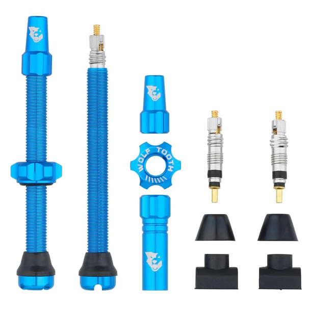 Produktbild von Wolf Tooth Tubeless Ventil Kit - 60mm - blau