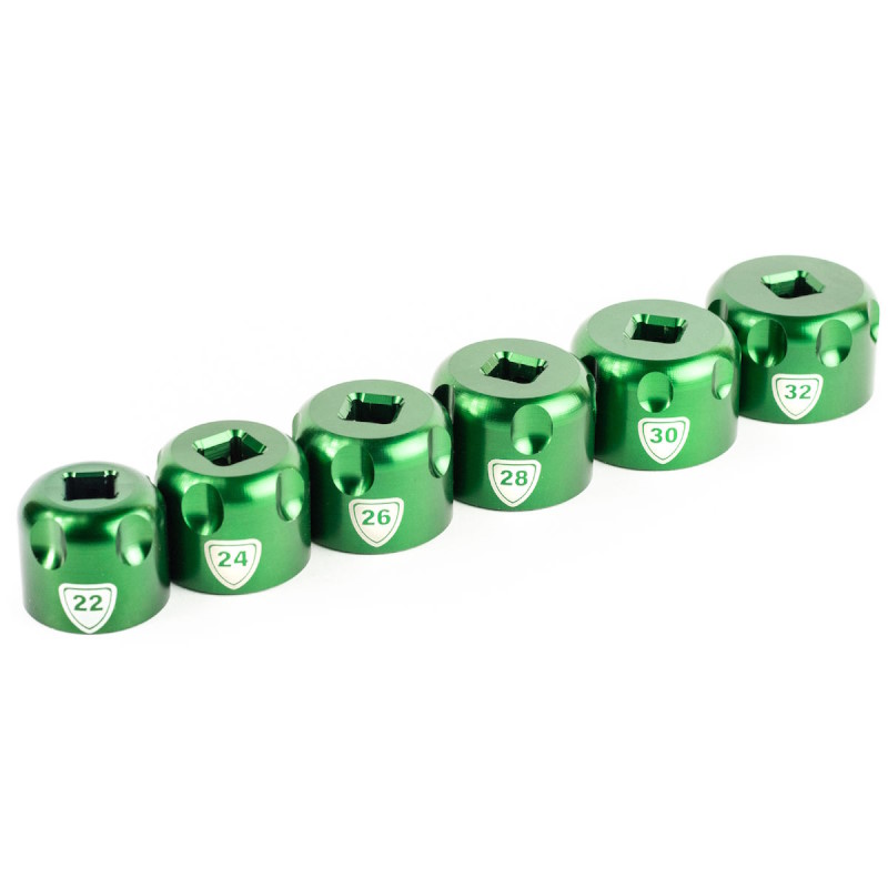 Kuva tuotteesta Abbey Bike Tools Suspension Top Cap Sockets - Työkalu Jousitushaarukan Yläkorkkeja Varten - Set 24, 26, 27, 28, 30, 32 mm