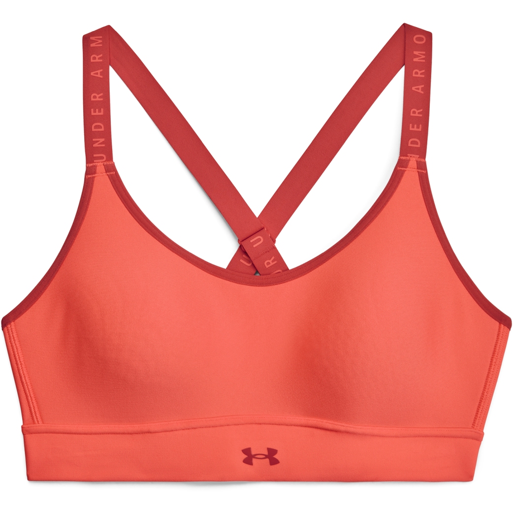 Picture of Under Armour Women&#039;s UA Infinity Mid Covered Sports Bra - Electric Tangerine/Vermillion/Vermillion