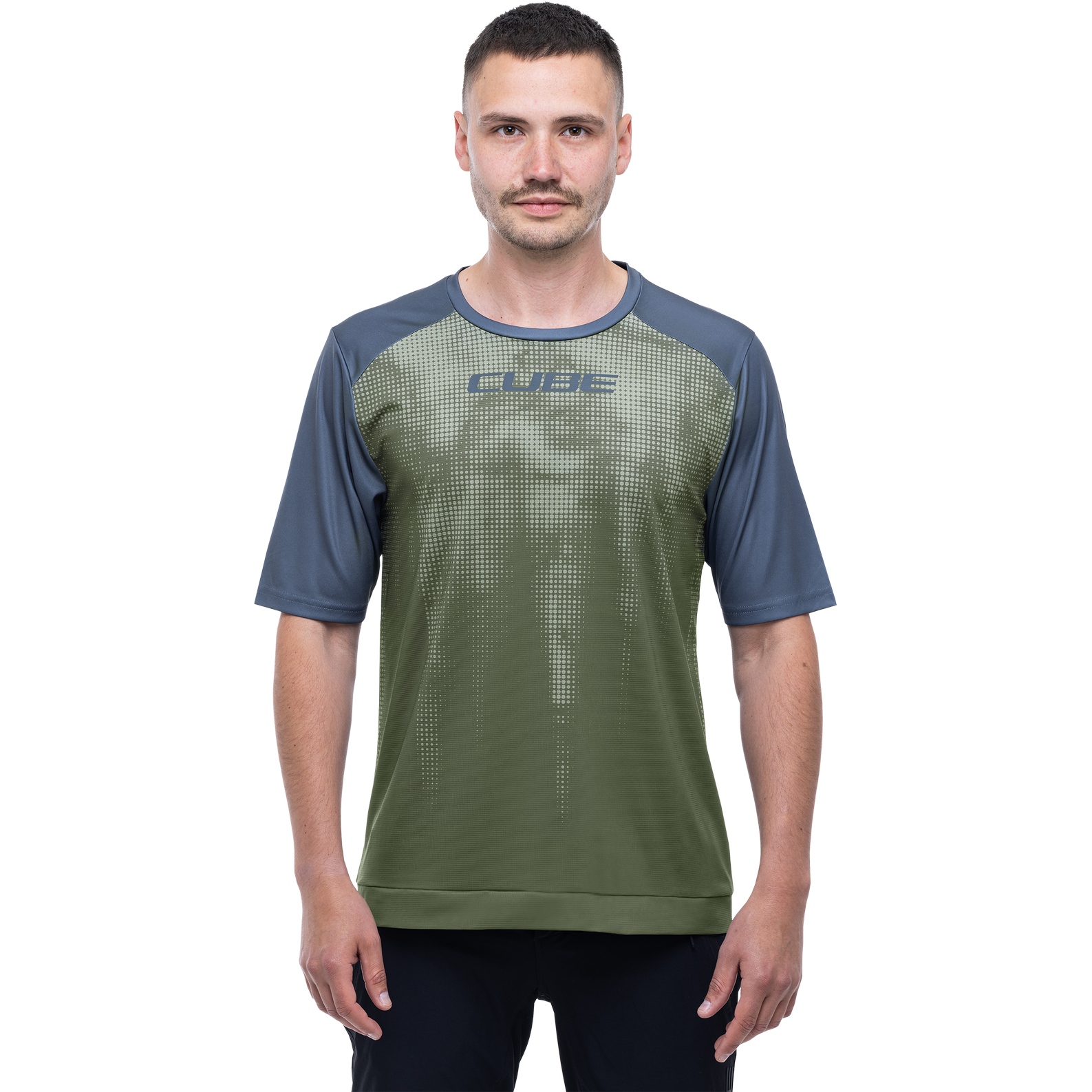 Picture of CUBE ATX TM Round Neck Jersey Shortsleeve Men - olive´n´grey