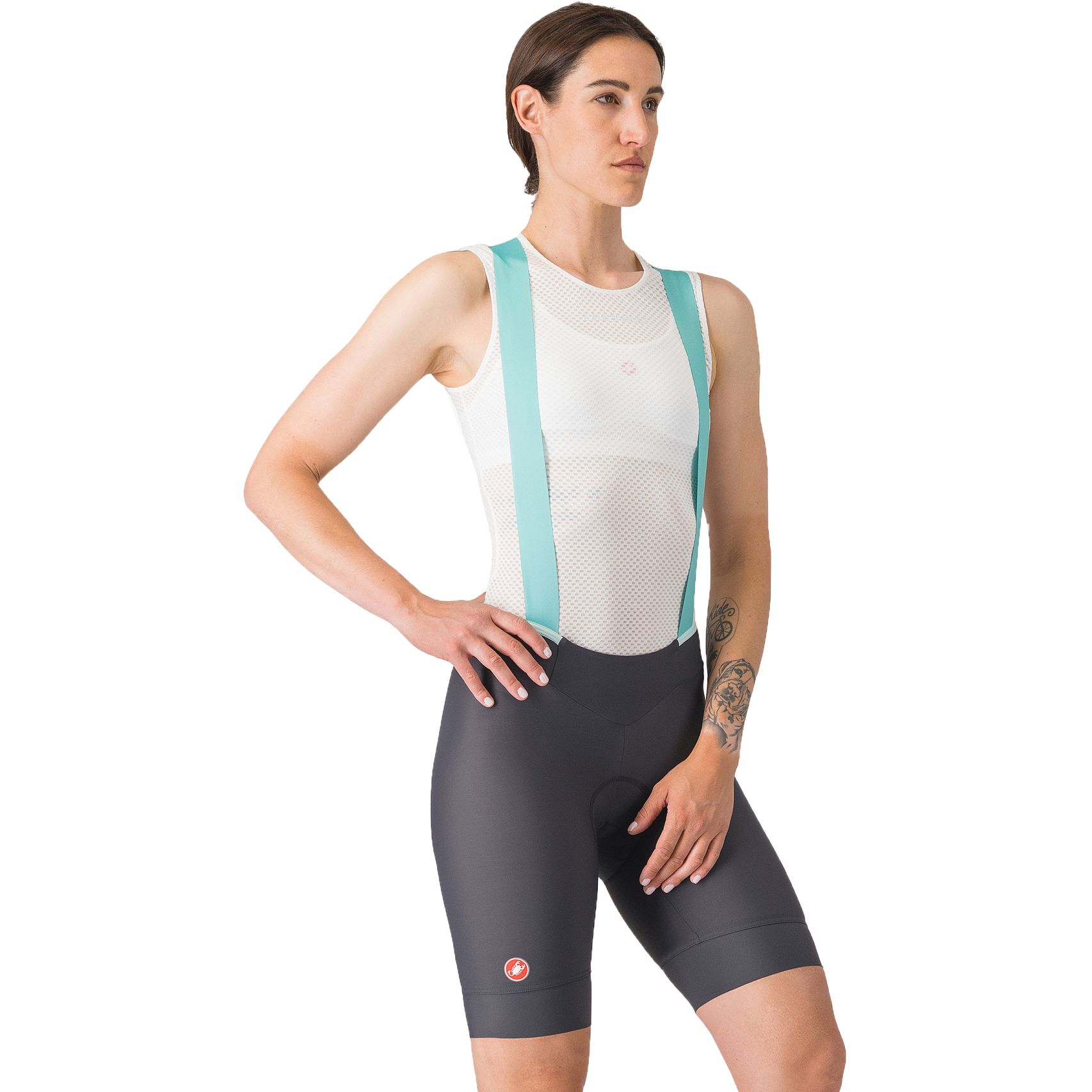 Produktbild von Castelli Prima 2 DT Trägerhose Damen - dark grey/pool blue 030