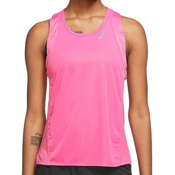 Productfoto van Nike Dri-Fit Race Tanktop Dames - roze/zilver reflecterend DD5940-684