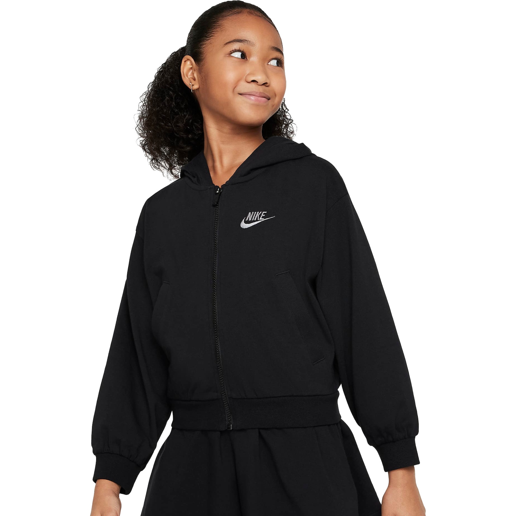 Produktbild von Nike Sportswear Full-Zip Hoodie Kinder - black/flat pewter FN8595-010