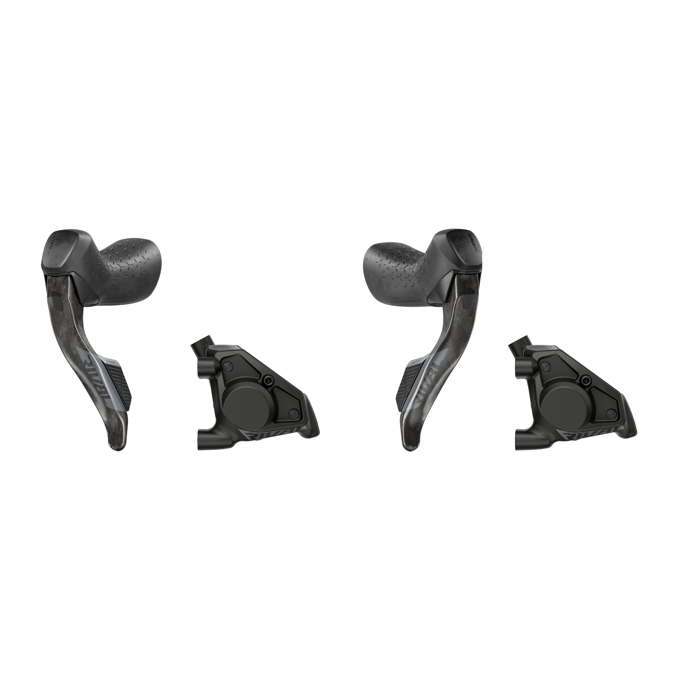 Produktbild von SRAM RIVAL AXS HRD Brems-/Schalthebel + Hydraulische Scheibenbremse Set | Flat Mount | E1 - vorn links / hinten rechts
