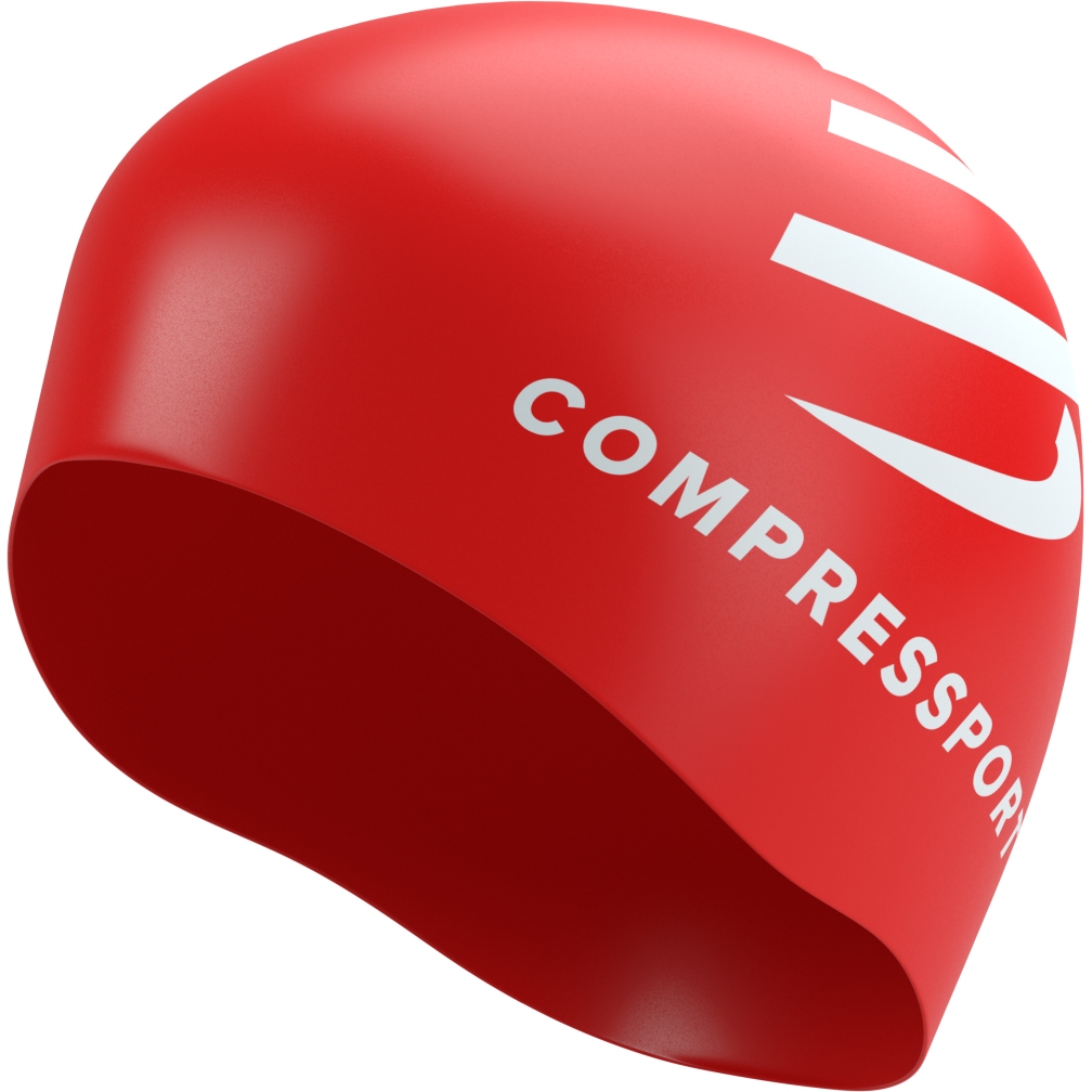 Produktbild von Compressport Schwimmkappe - rot/weiß
