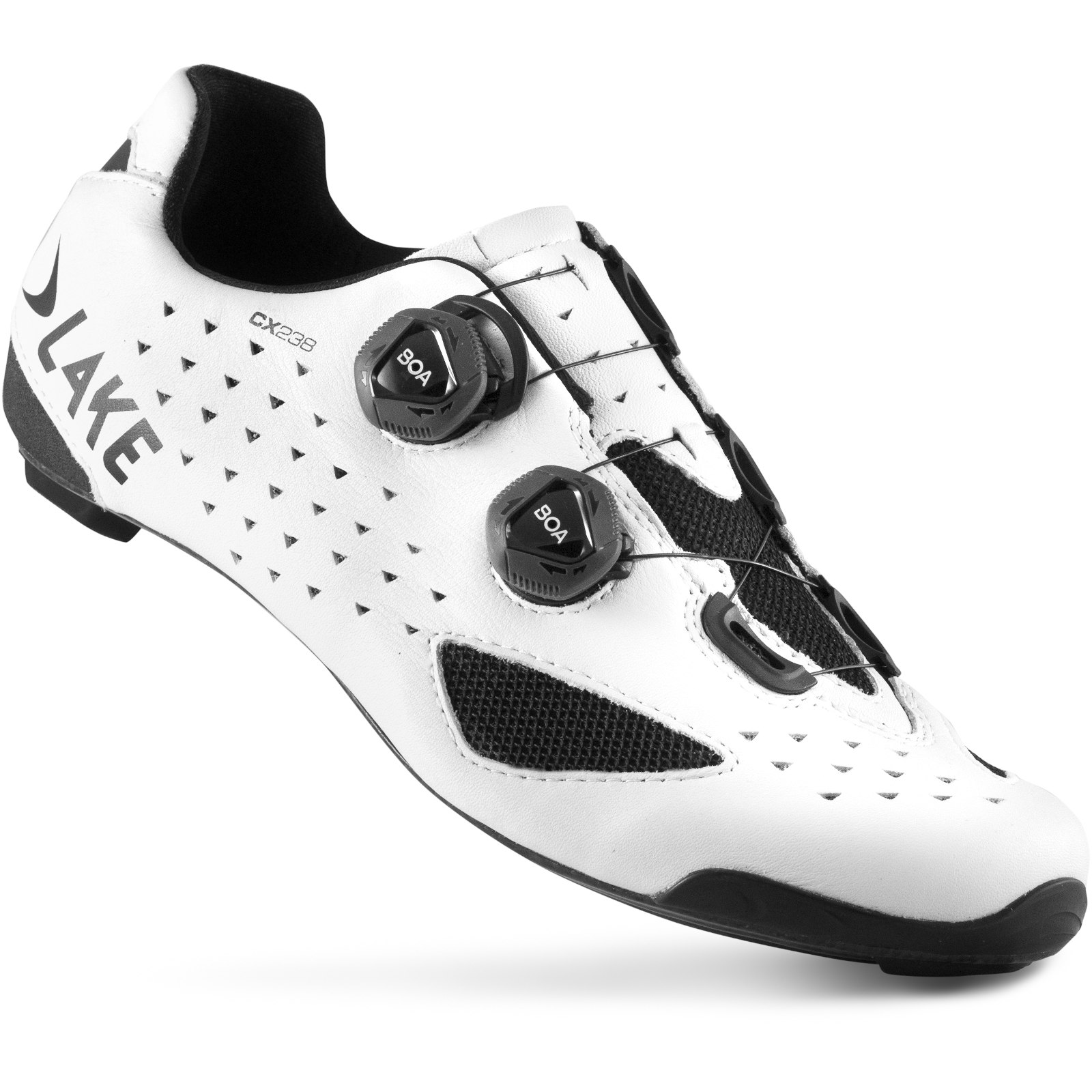 Image of Lake CX238-X Wide Road Shoes - white/white