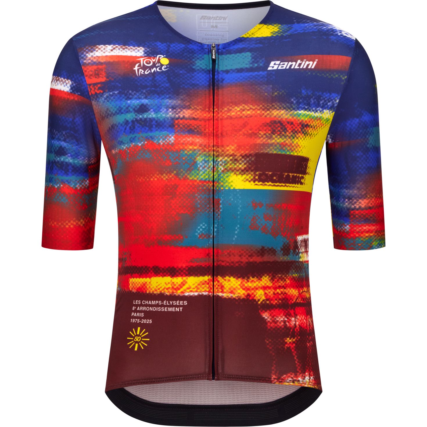 Photo produit de Santini Maillot Manches Courtes Homme - Arrivée Dash - Tour de France™ 2025 Collection - RE97175CDASH5TDF