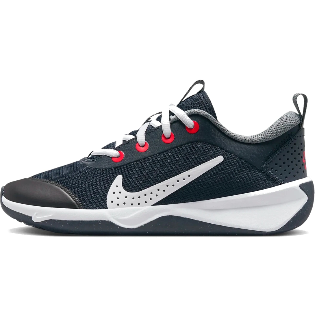 Productfoto van Nike Omni Multi-Court Indoorschoenen Kinderen - dark obsidian/smoke grey/bright crimson/white DM9027-402