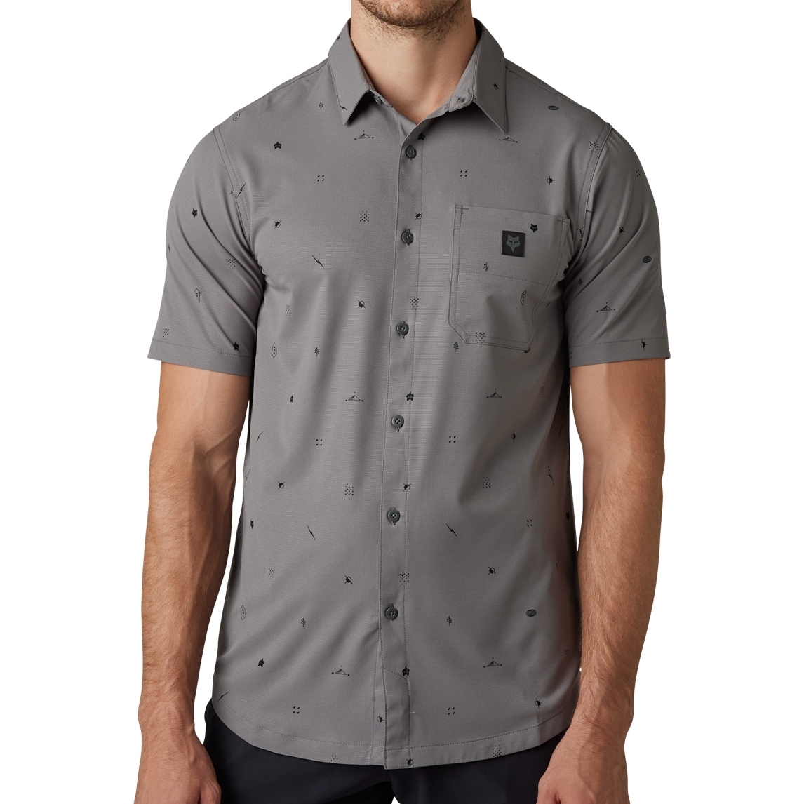 FOX Ranger MTB Woven Short Sleeve Jersey Men - pewter