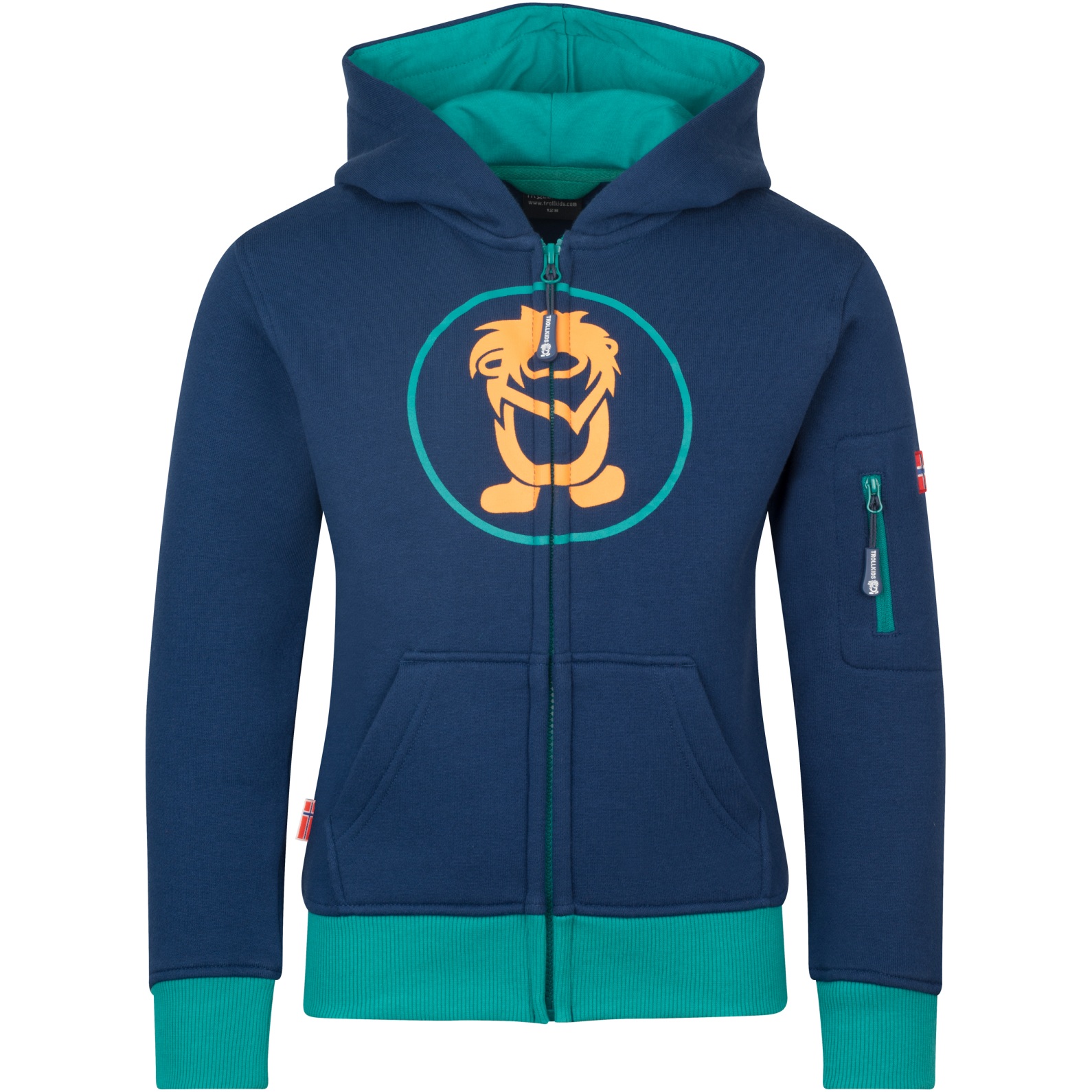 Produktbild von Trollkids Sortland Kapuzenjacke Kinder - Dark Indigo/Sea Green