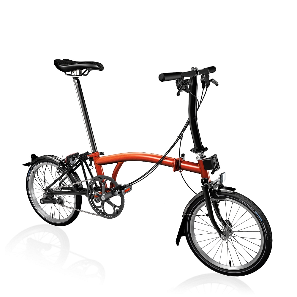 Picture of Brompton C Line Explore - 6-Speed - Low Bar - Standard Seatpost - 16&quot; Folding Bike - 2024 - Flame Lacquer