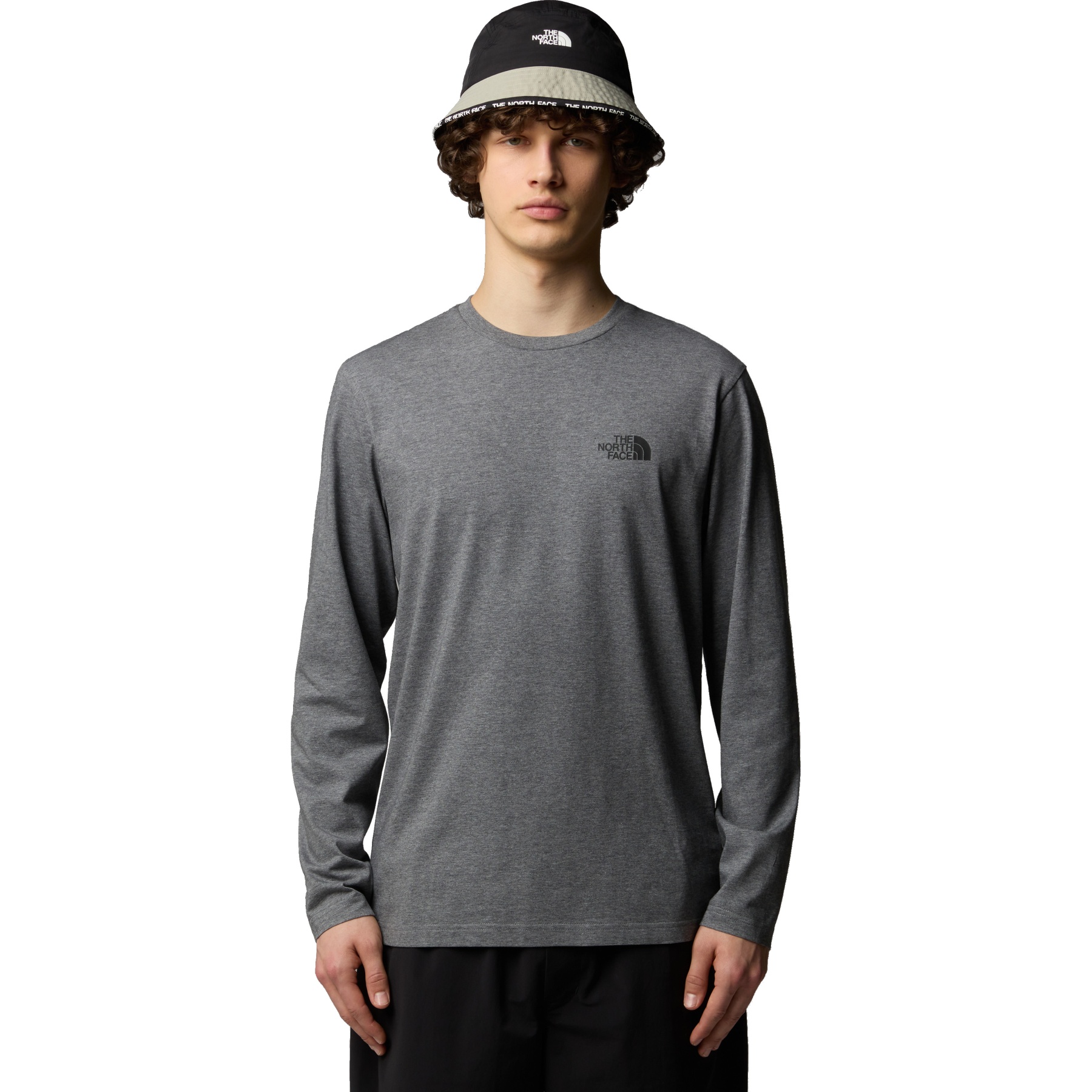 The North Face Simple Dome Long Sleeve T Shirt Men TNF Medium Grey Heather