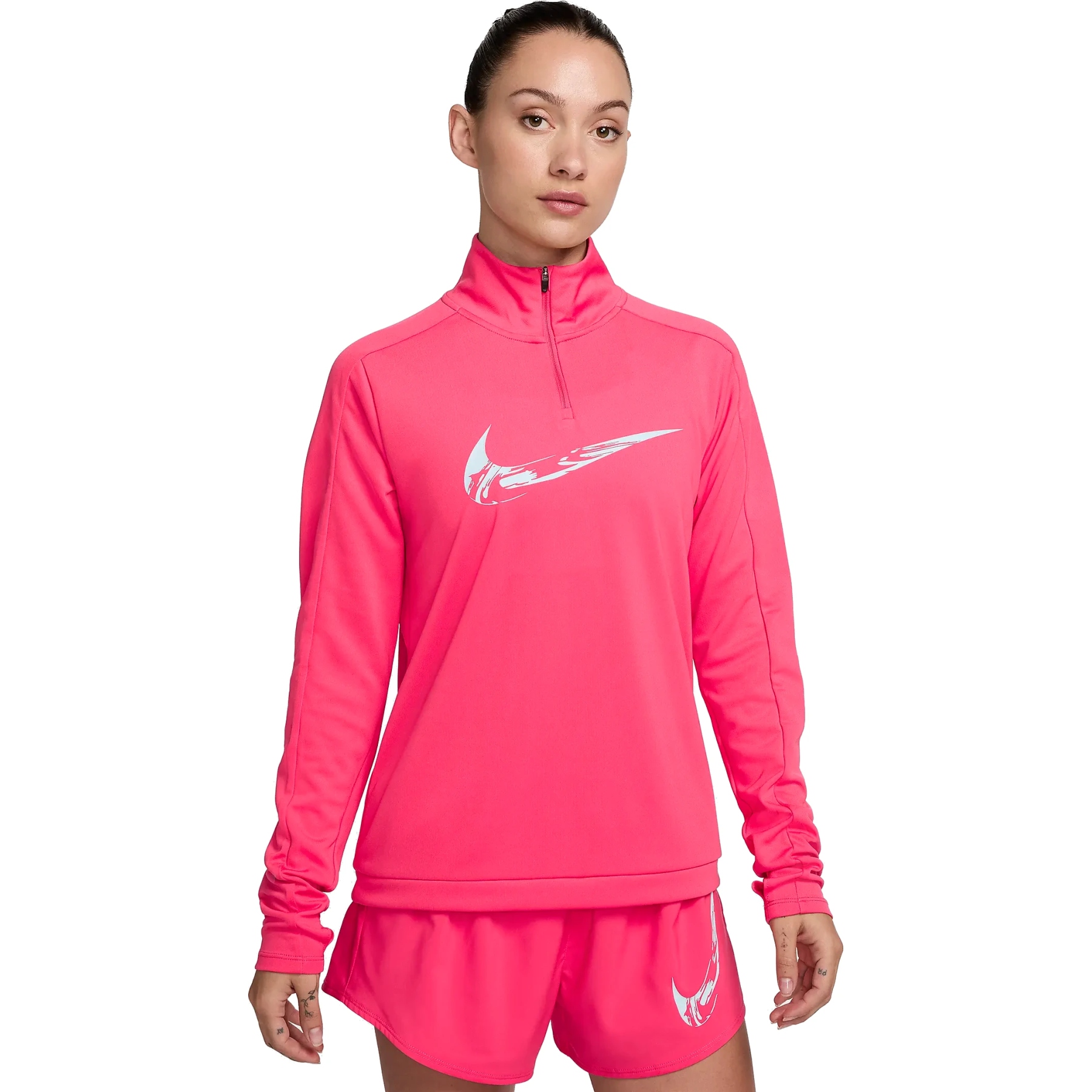 Nike women's half zip blue best sale