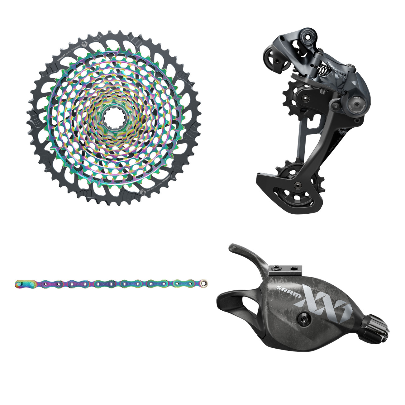 Picture of SRAM XX1 Eagle 1x12-speed Upgrade Kit - Trigger Shifter - 10-52 t. XG-1299 Cassette - Rainbow