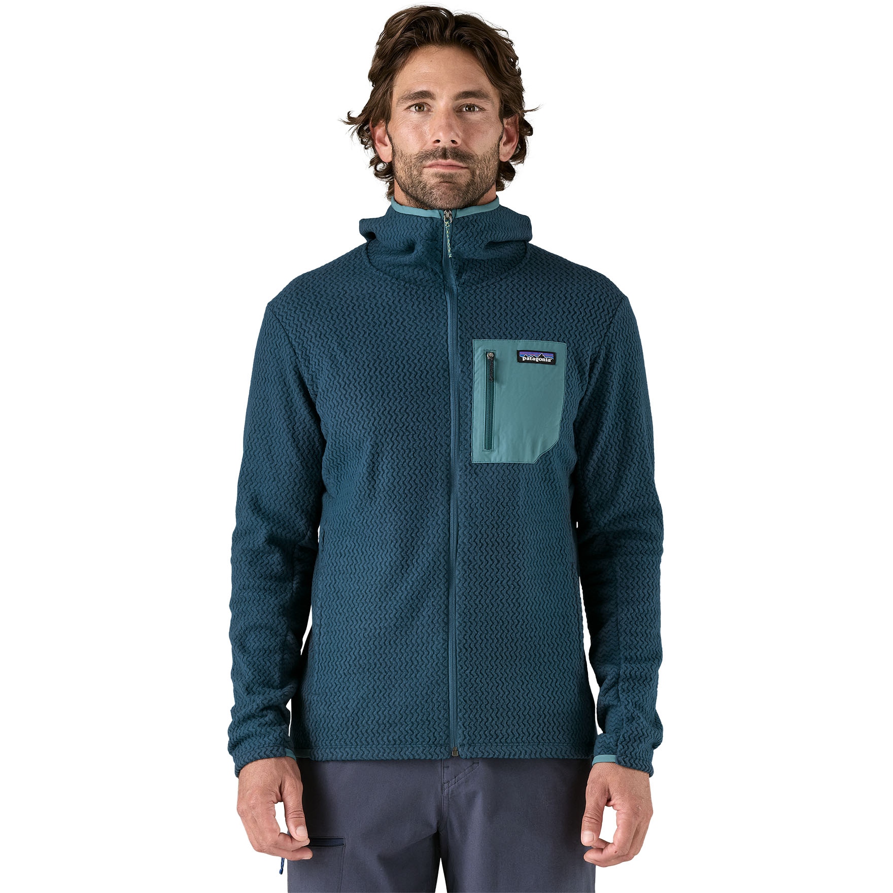 Productfoto van Patagonia R1 Air Full-Zip Hoody Fleece Jas Heren - Tidal Teal