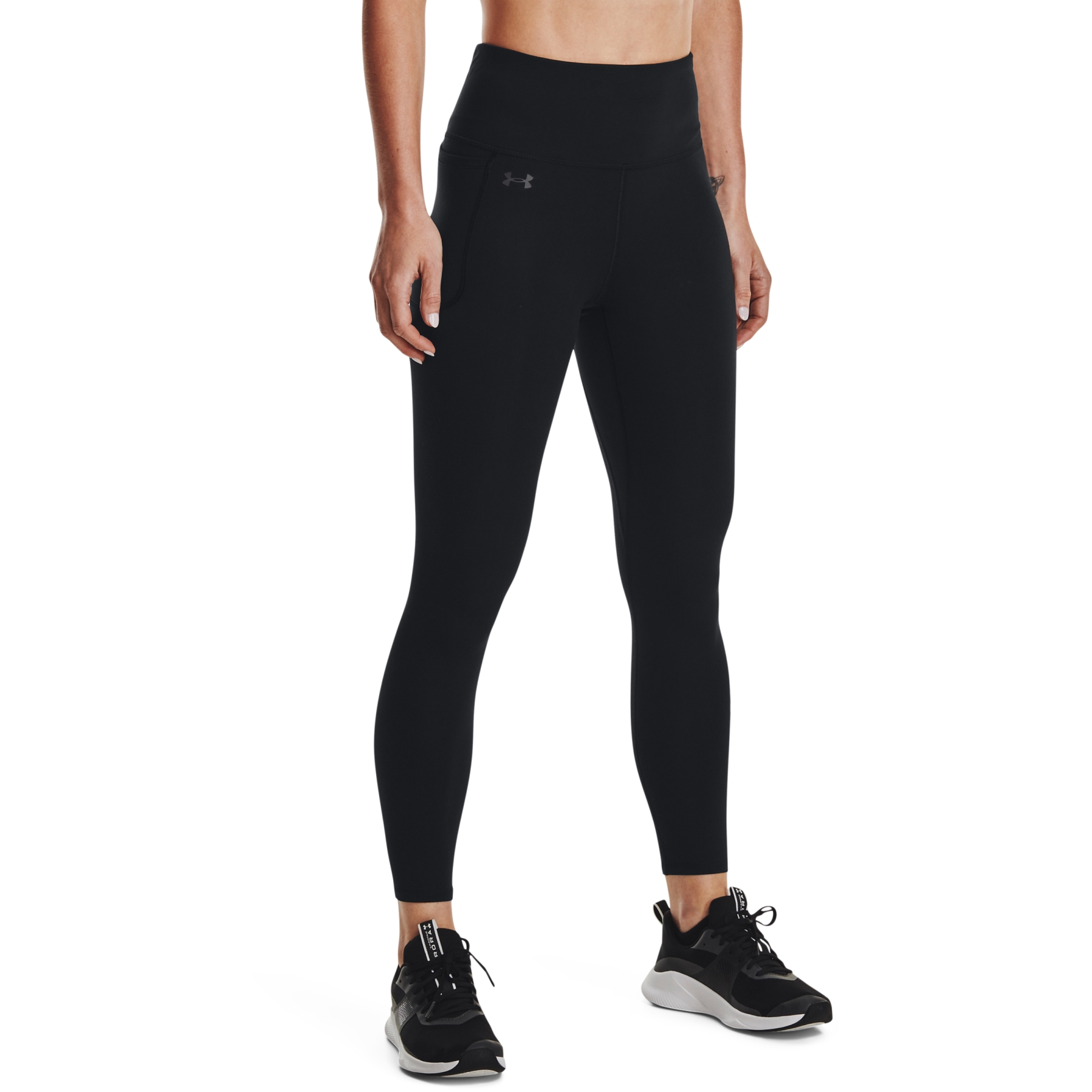 Picture of Under Armour Women&#039;s UA Motion Ankle Leggings - Black/Jet Gray