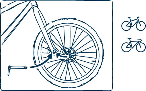 Bike assembling – mountaing of the front wheel