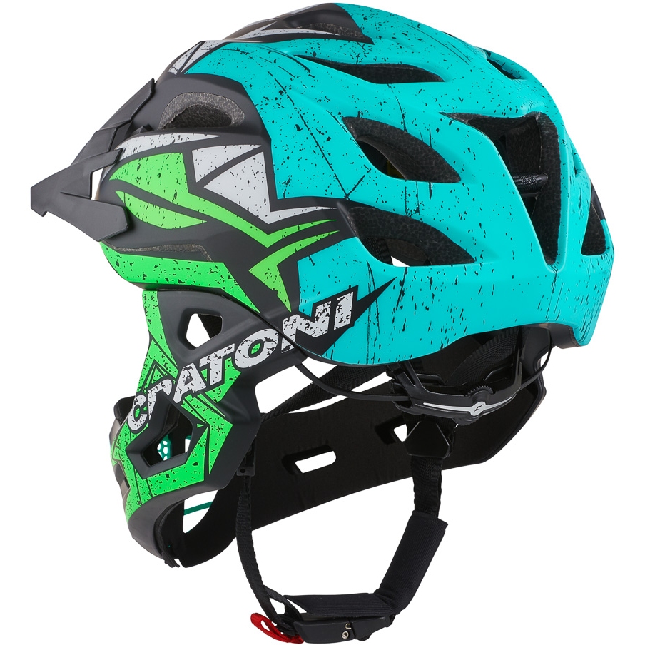 CRATONI C-Maniac Pro Fullface Helmet - black-lime-turquoise matt
