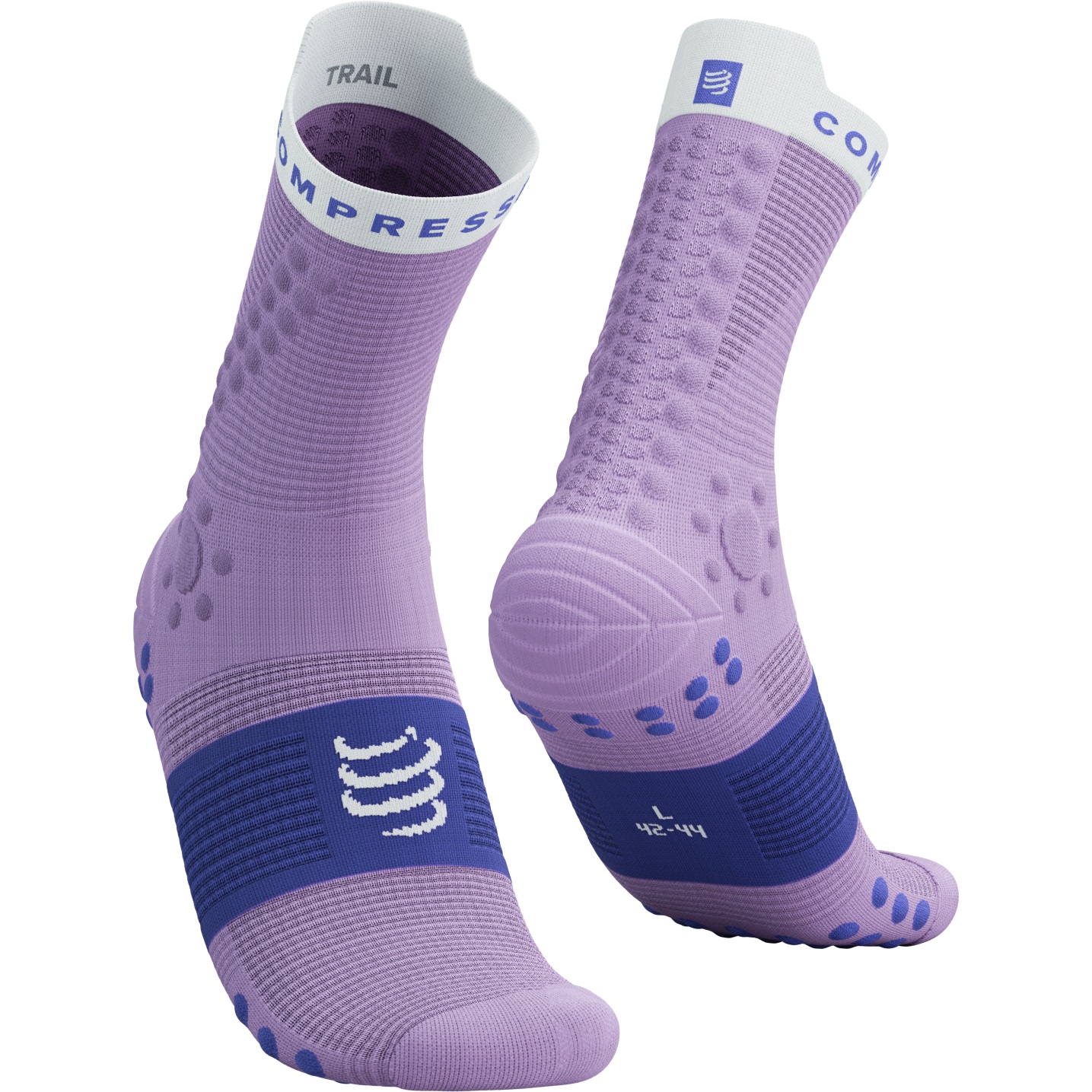 Picture of Compressport Pro Racing Compression Socks v4.0 Trail - lupine/dazzling blue/white