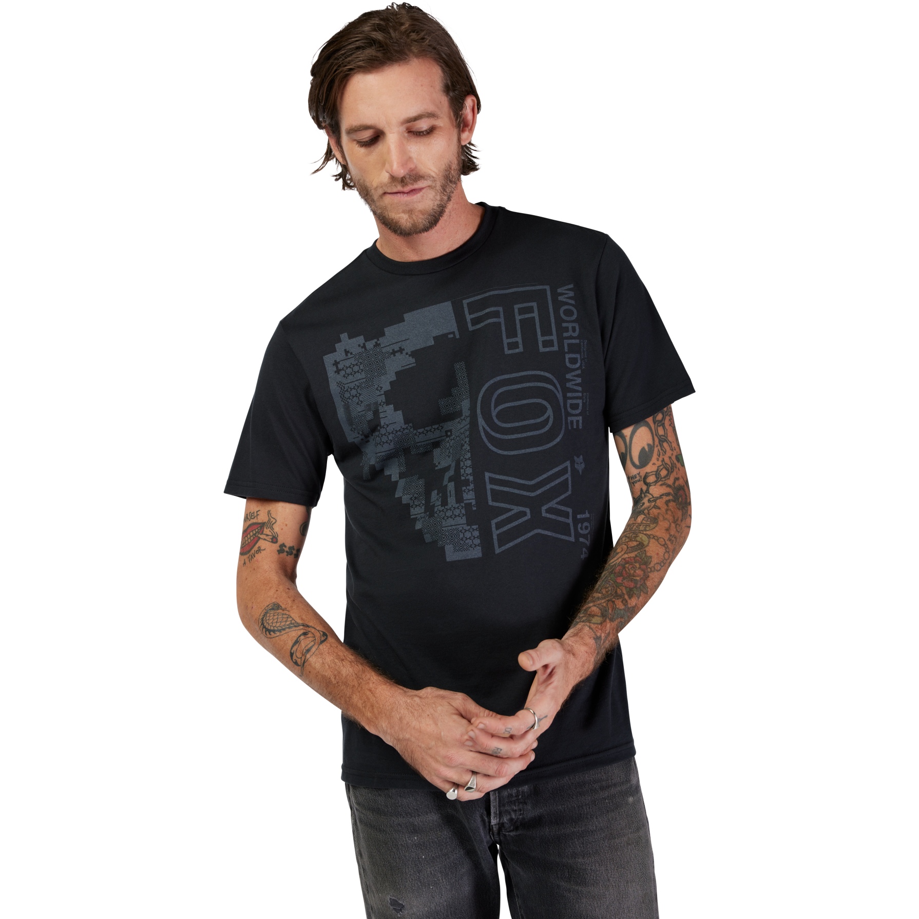 Picture of FOX Image Skull Short Sleeve Premium Tee Men - black