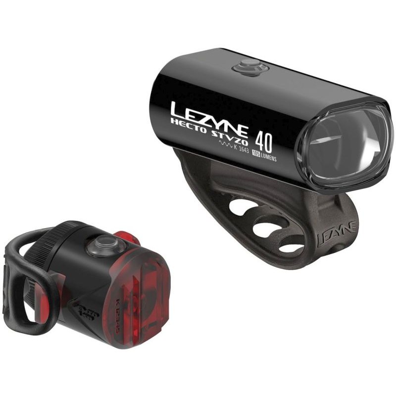 Image of Lezyne Hecto Drive 40 + Femto Drive USB Light Set - German StVZO approved - black