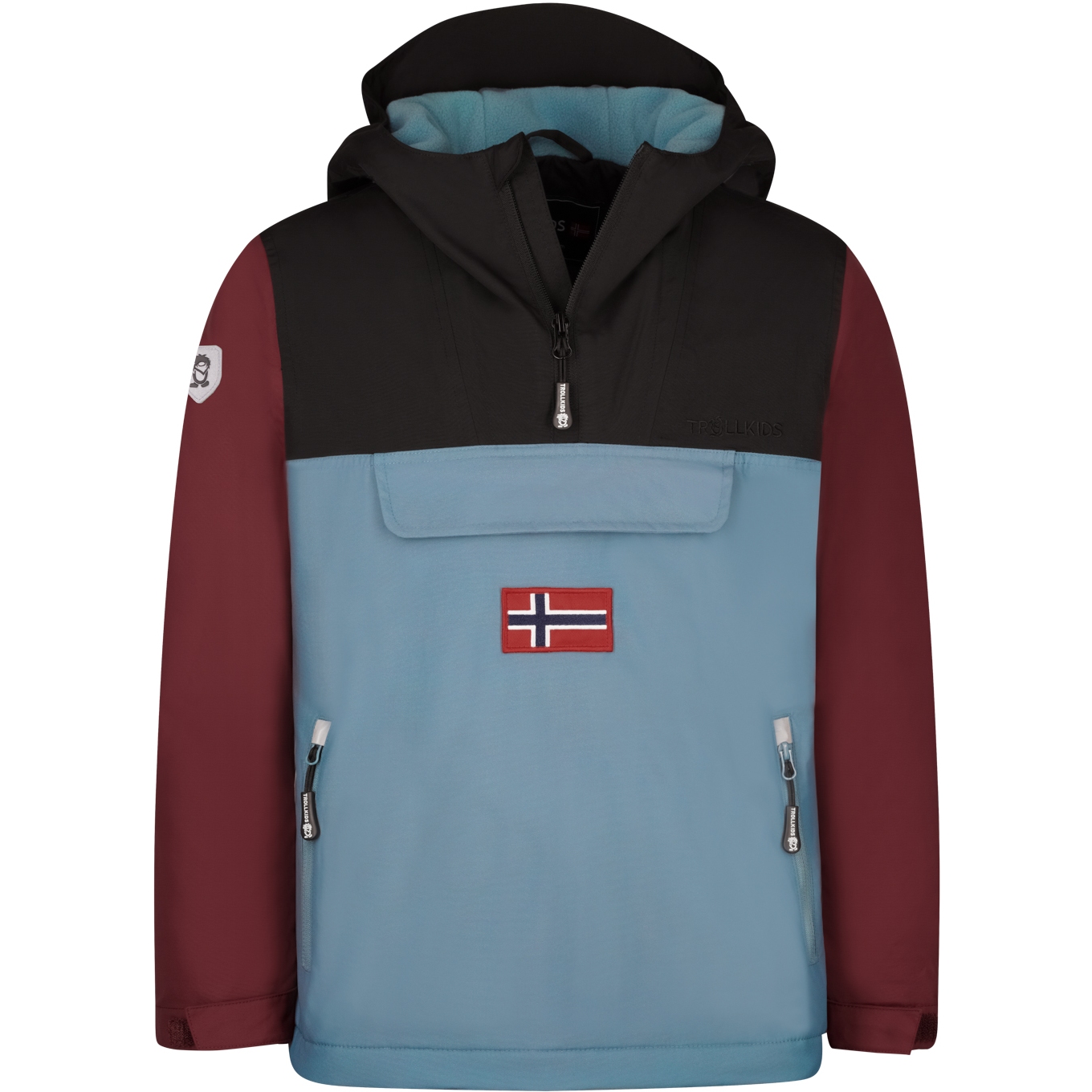 Foto van Trollkids Kirkenes Kinder Anorak - Black/Chestnut/Steel Blue