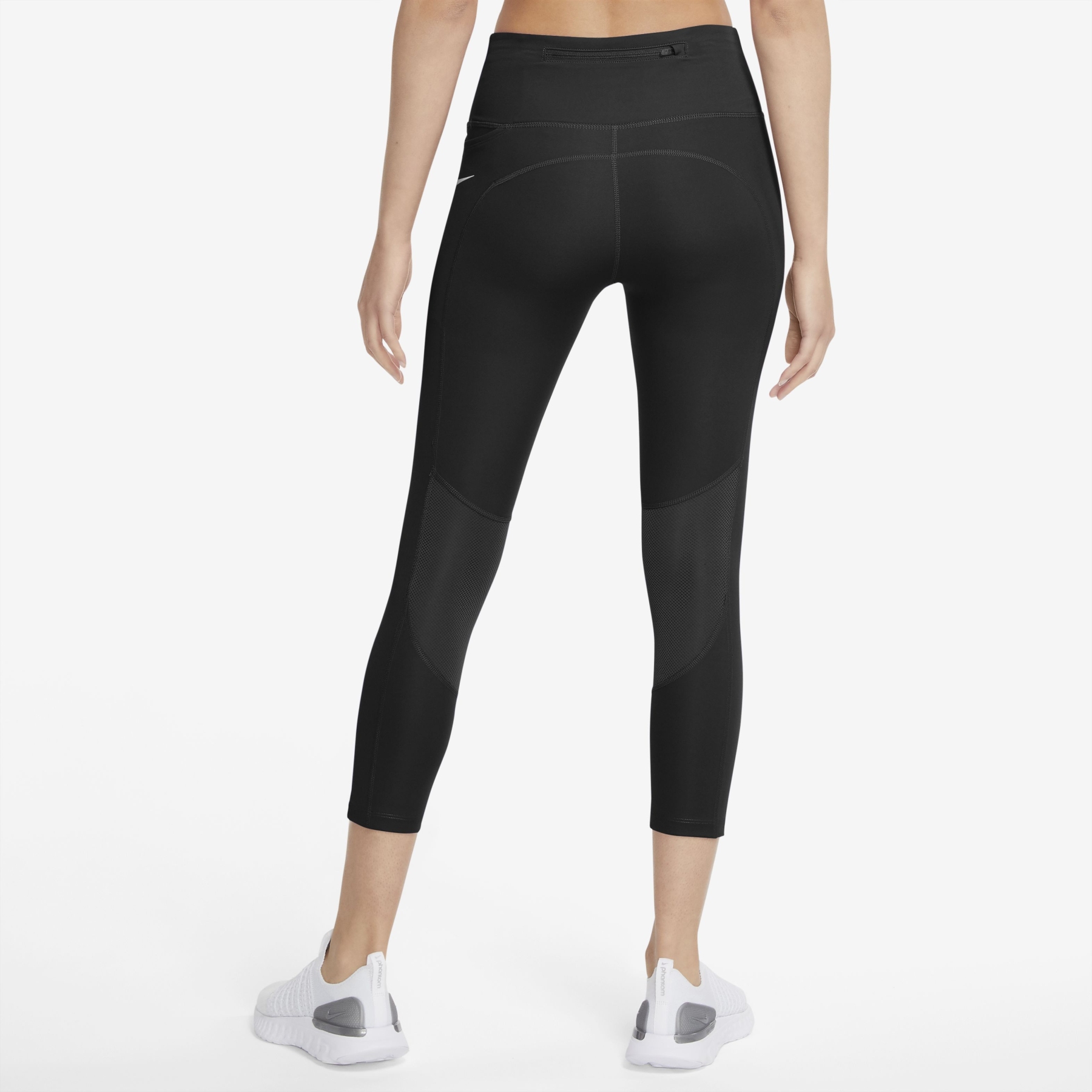 Nike Performance FAST CROP - Leggings - black/silver/black 