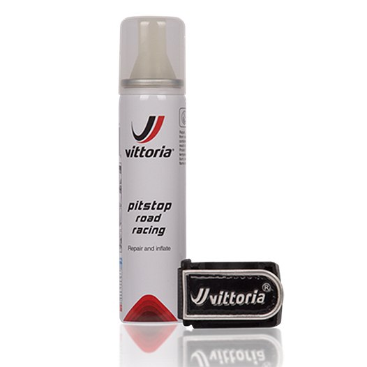 Picture of Vittoria Pit Stop Anti-Puncture Kit - Spray + Mounting Strap | Road Racing | 75ml