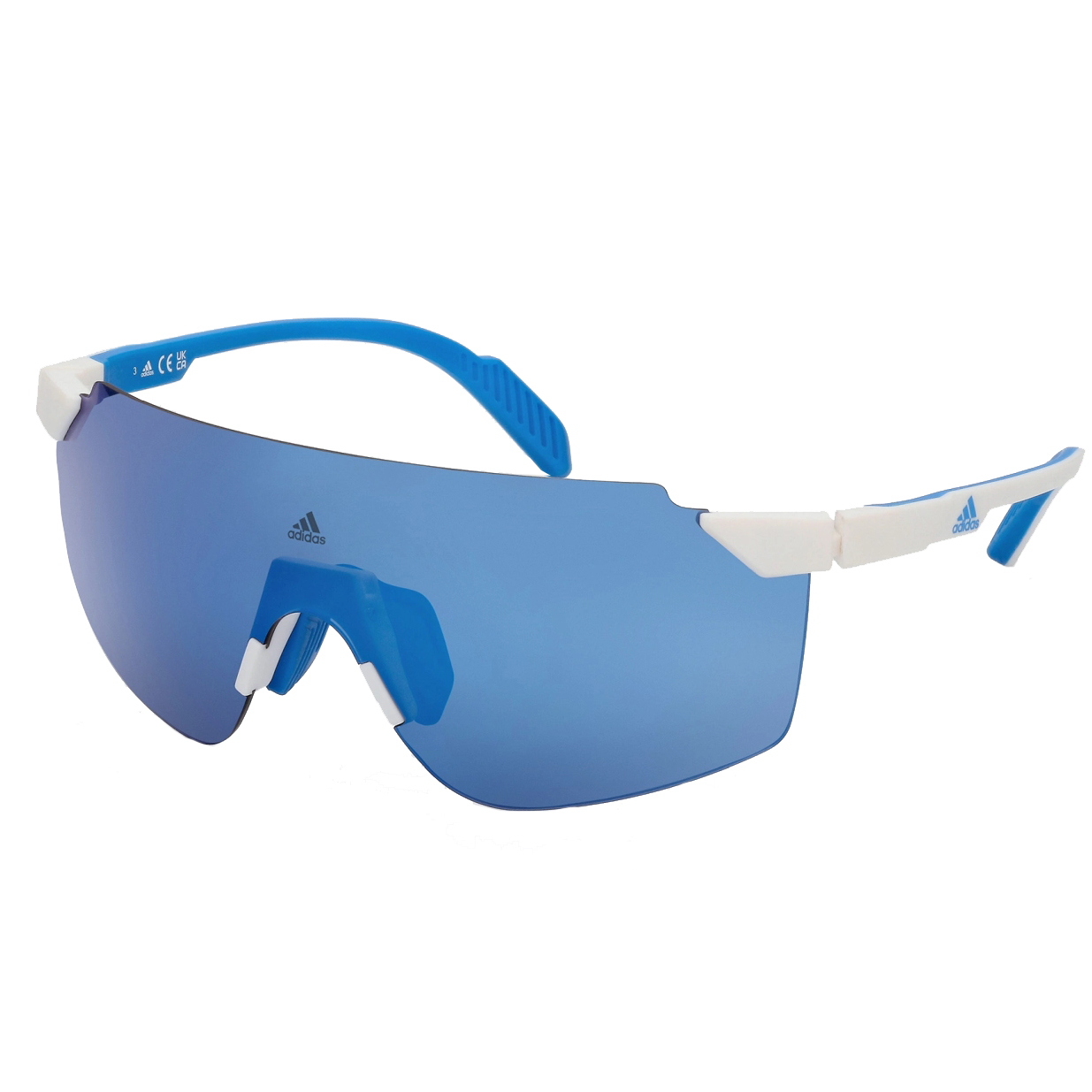 Picture of adidas Prfm Shield Ultra-Lite SP0056 Sport Sunglasses - White/Other / Contrast Mirror Blue