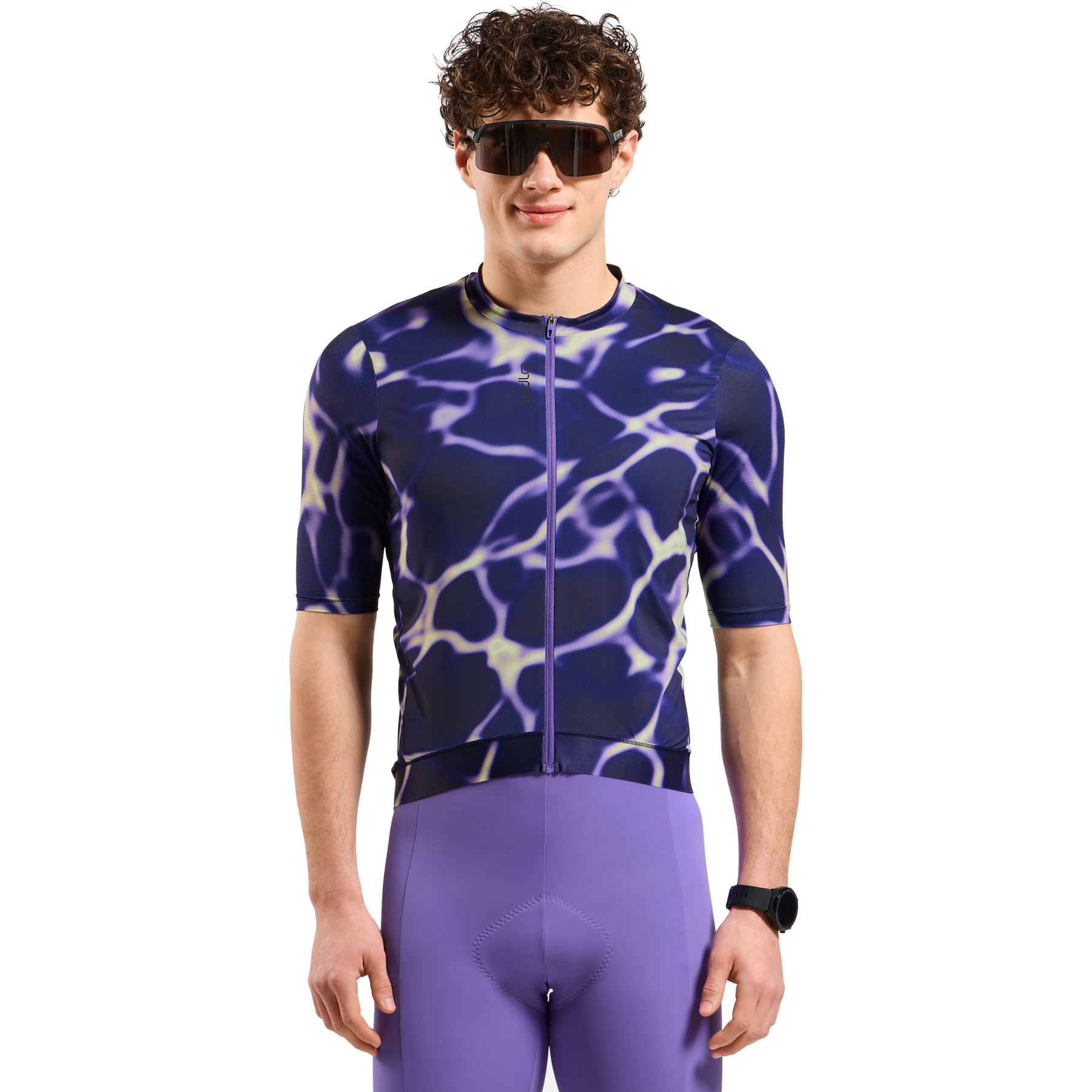 Immagine prodotto da Odlo Maglia da Ciclismo a Zip Intera Uomo - Zeroweight Pro Chill-Tec con Stampa - afterparty