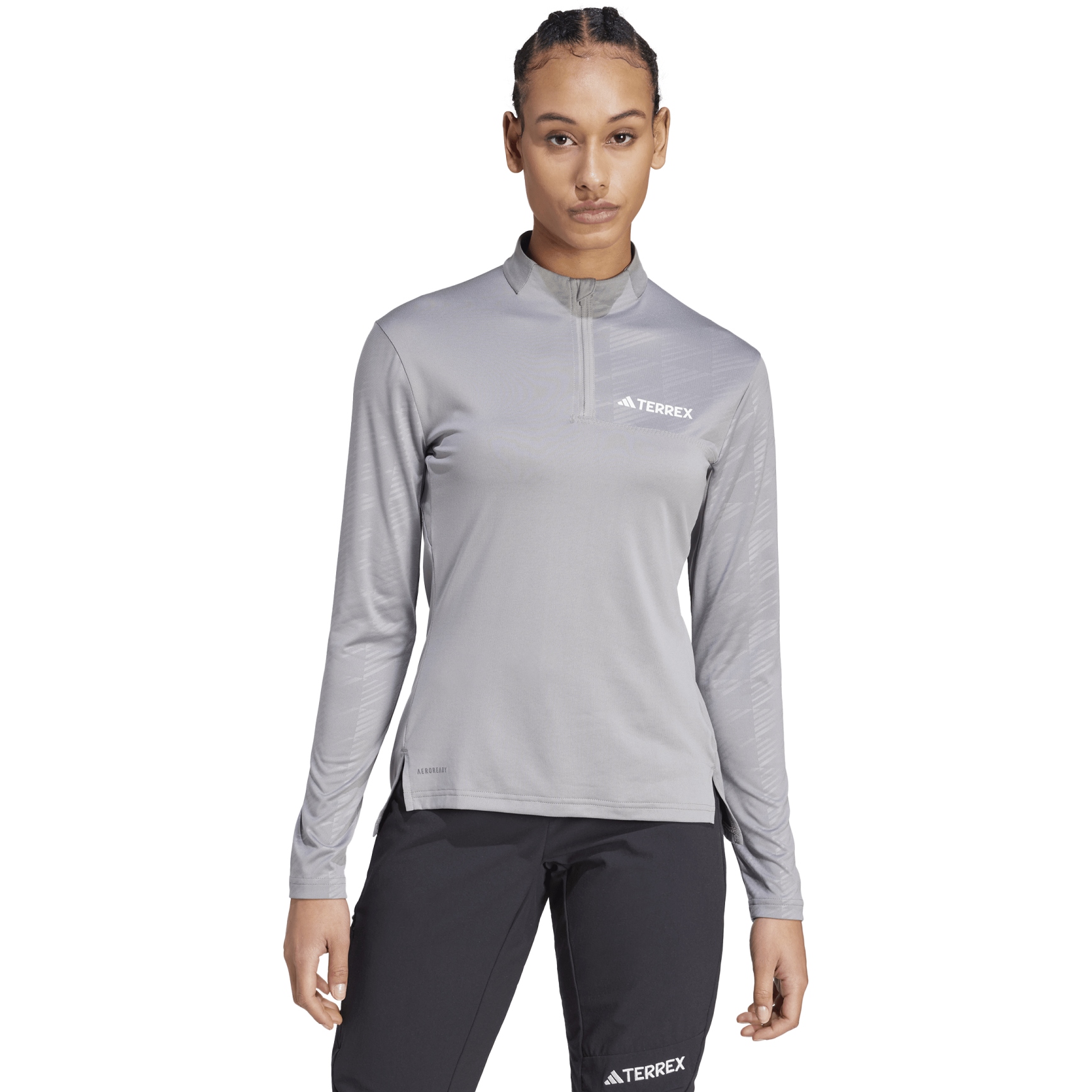 Productfoto van adidas TERREX Multi Half-Zip Shirt met lange mouwen Dames - solid grey IP4805