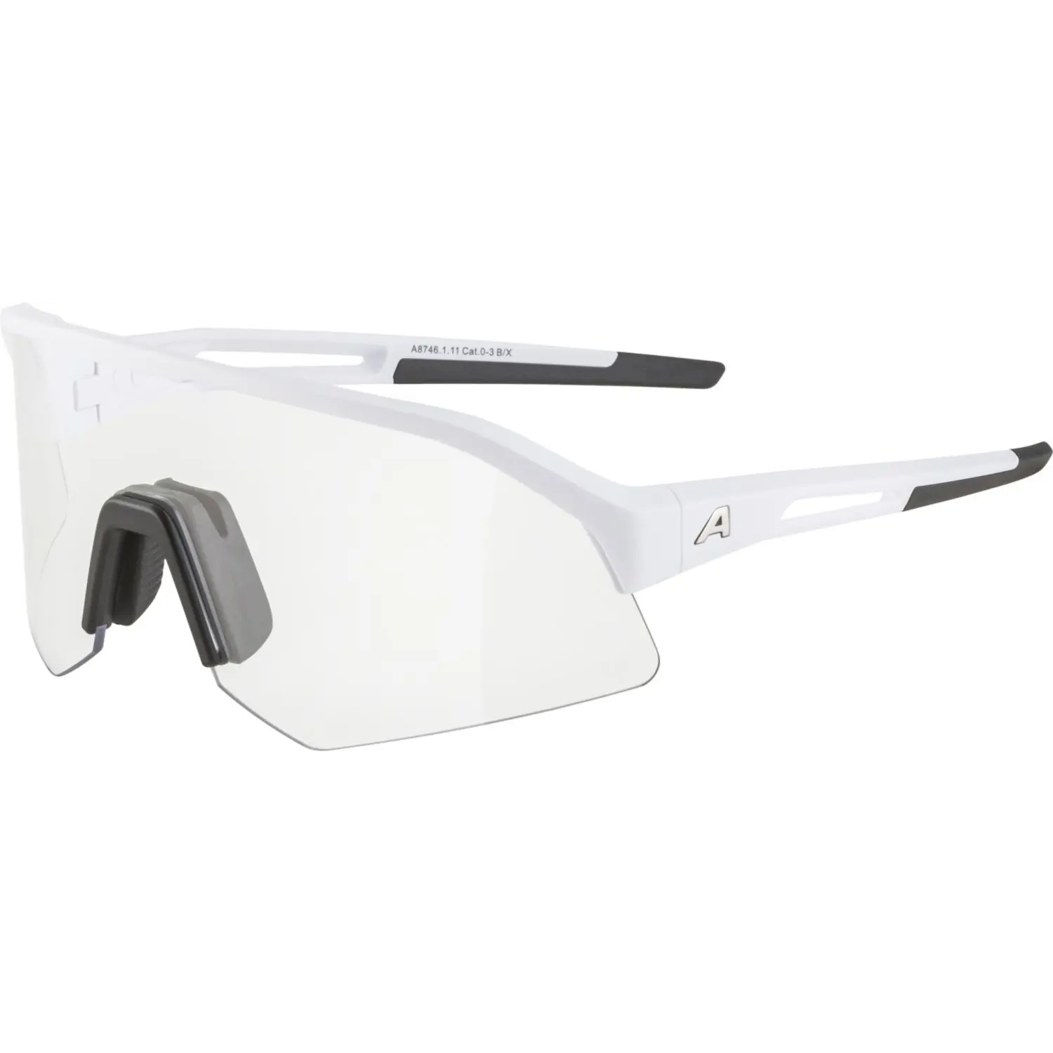 Alpina Sonic HR V Glasses - white matt / Varioflex clear to black