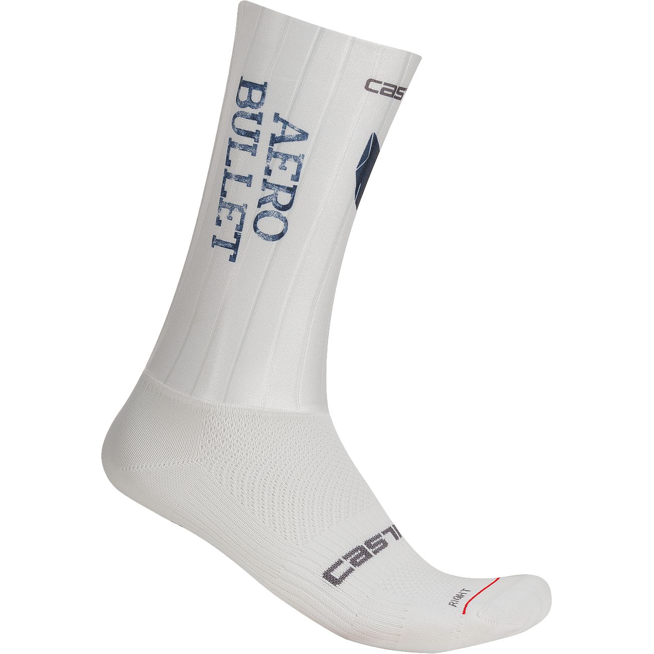 Bild von Castelli Fast Feet Aero Bullet Socken - white/belgian blue 101
