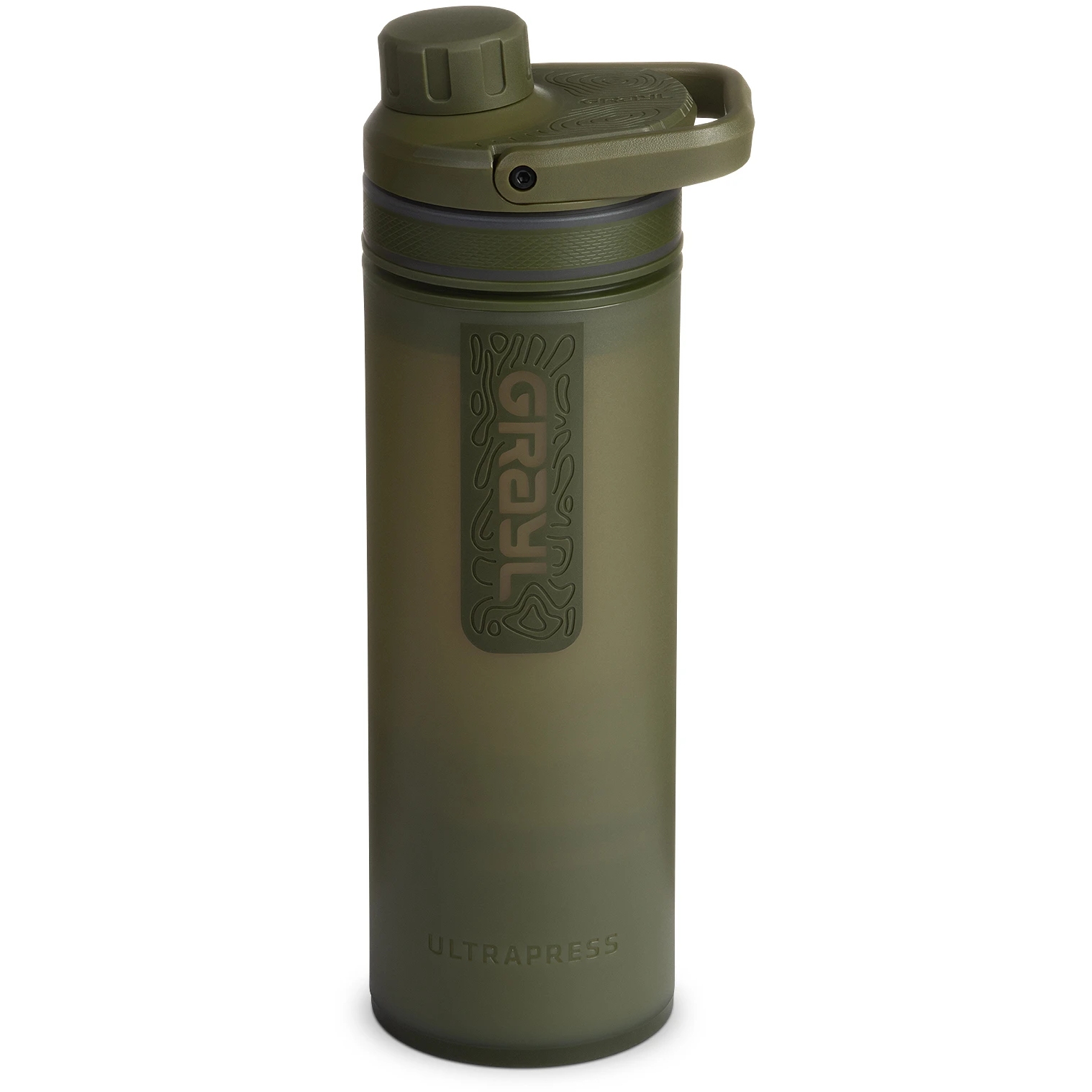 Produktbild von Grayl UltraPress Purifier Trinkflasche mit Wasserfilter - 500ml - Olive Drab