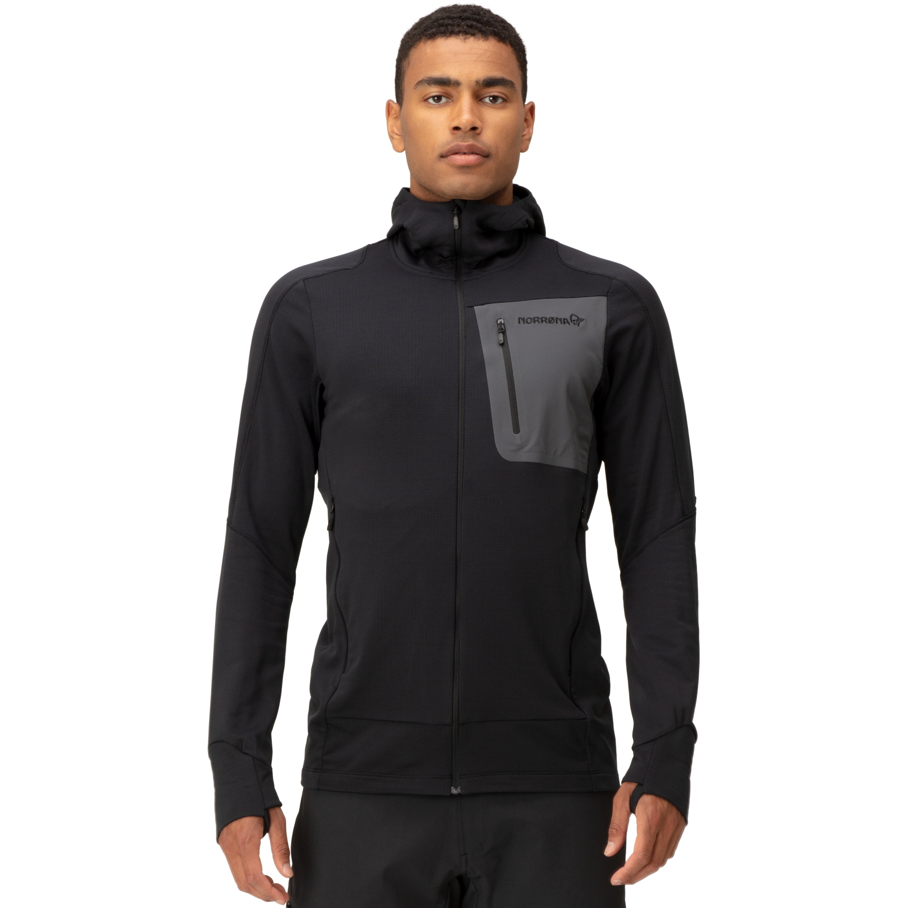 Picture of Norrona falketind Power Grid Hood Jacket Men - Caviar