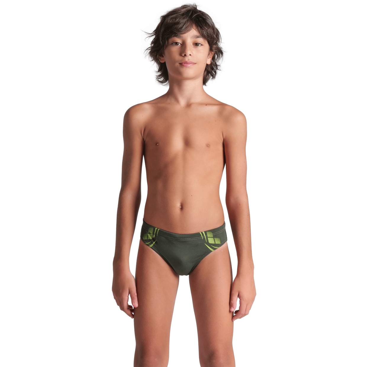 Produktbild von arena Performance Poseidonia Slip Badehose Jungen - Dark Sage/Artic Lime