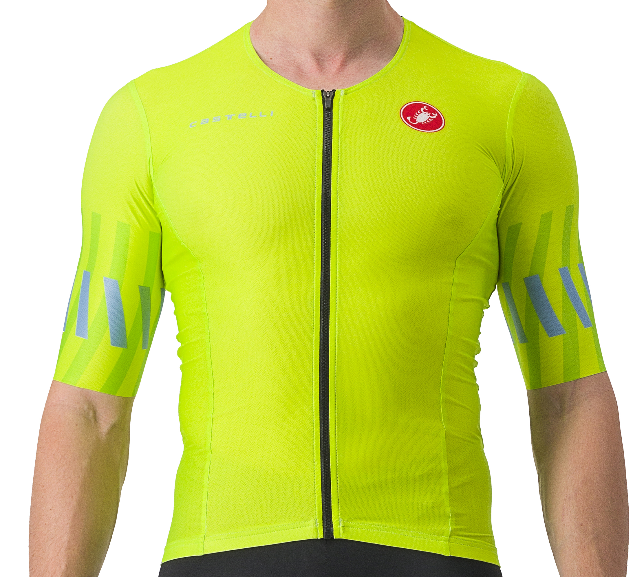 Picture of Castelli Free Speed 2 Race Top Men - electric lime/niagara blue 383