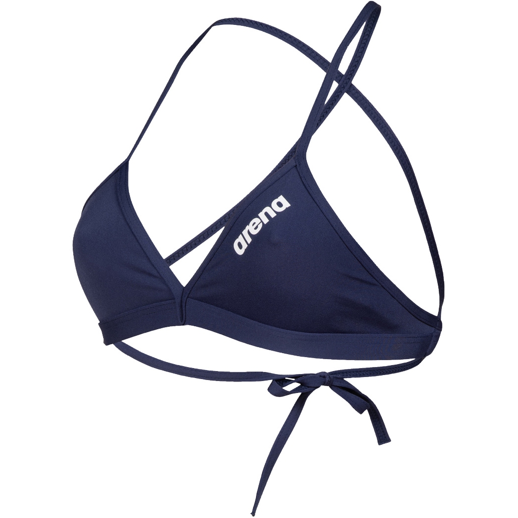 Picture of arena Team Women&#039;s Tie Back Swim Top Solid - Navy-White