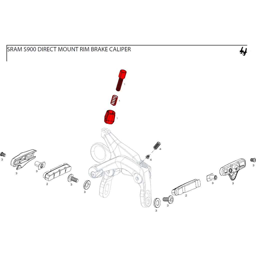 Picture of SRAM Barrel Adjuster Kit for S-900 Direct Mount Rim Brakes - 11.5118.010.000