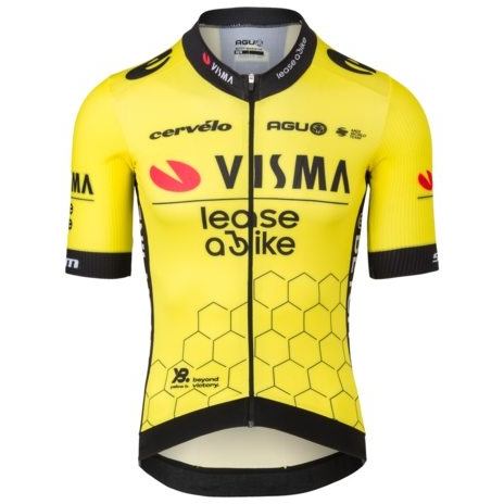 Productfoto van AGU Team Visma Premium Replica Fietsshirt met Lange Mouwen Heren - Lease a Bike 2024 - geel