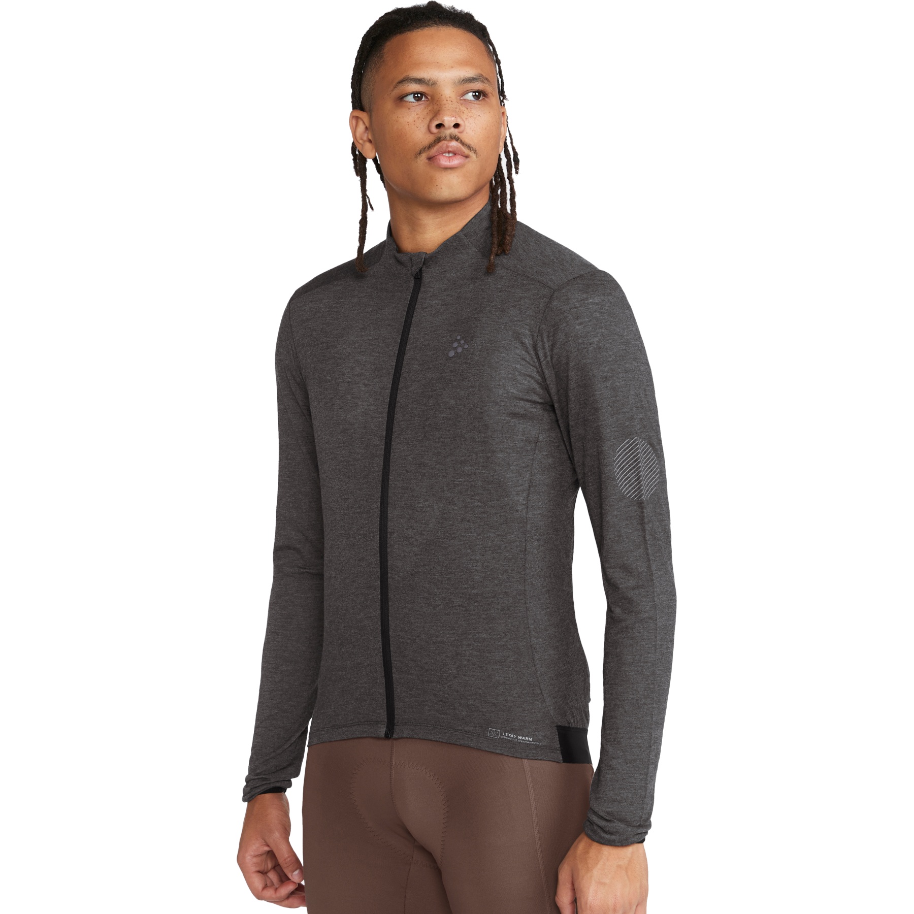 CRAFT Core Bike Essence Шерстяной свитер с длинным рукавом для мужчин - Черный-Меланж