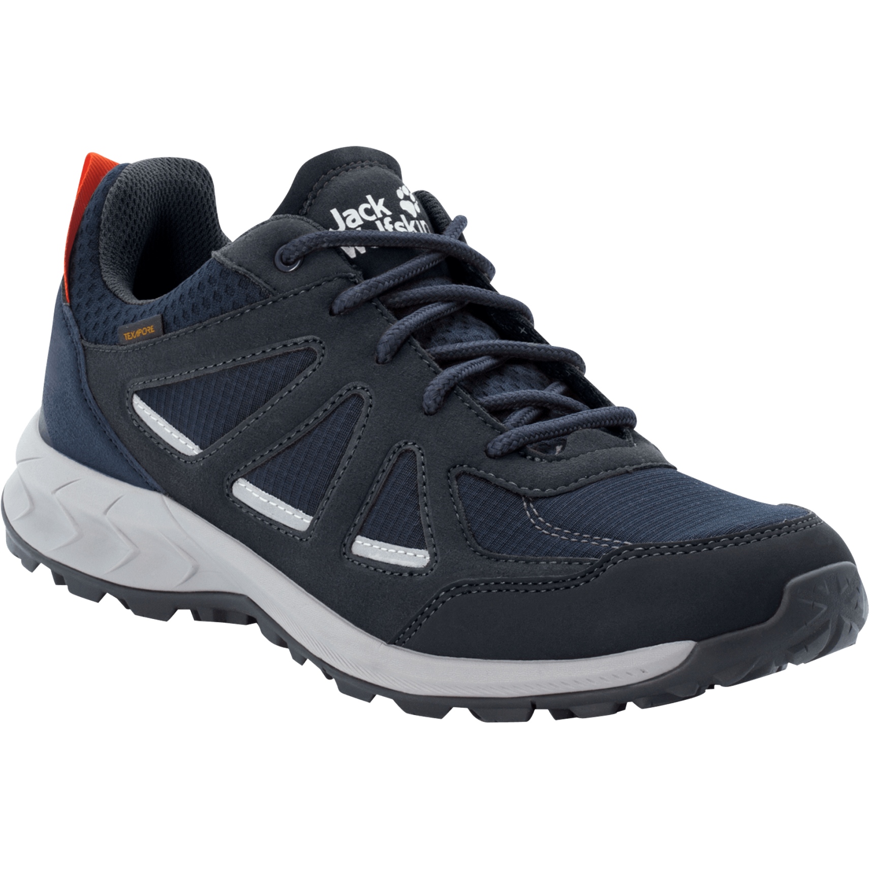 Picture of Jack Wolfskin Woodland 2 Texapore Low Hiking Shoes Men - dark blue / red