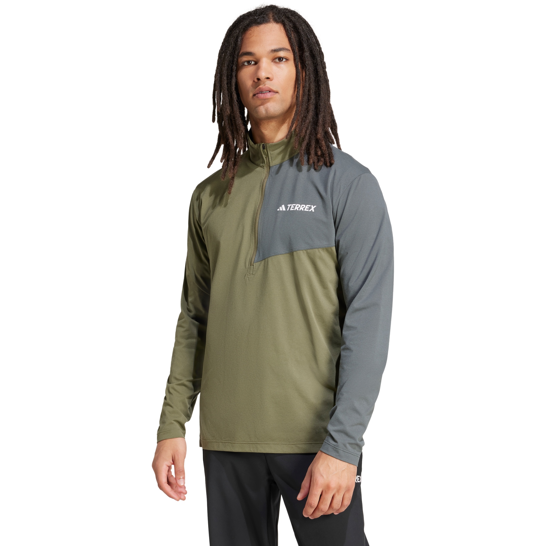 Picture of adidas TERREX Multi 1/2 Zip Fleece Shirt Men - olive strata JE0387